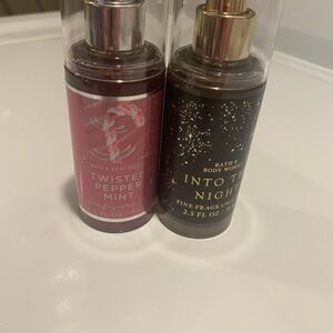 Bath & Body Works Twisted Peppermint + Into The Night Fine Fragrance Mist Duo